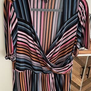 Lane Bryant Vibrant Striped crossover top